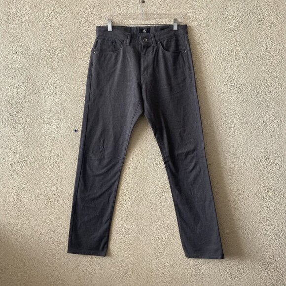 Calvin Klein Slim Fit Men's Chino Pants Gray Five-Pocket Design EUC Size 30x32 - Picture 1 of 15